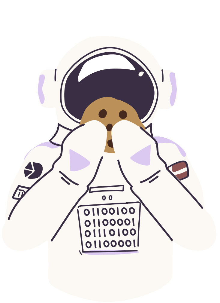a datanaut trying to eat a cookie